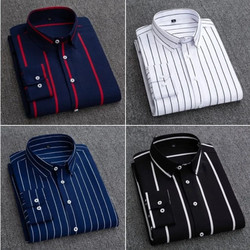 Men's full sleeves casual check shirt 4 pcs Combo (BLUE+SKY+NAVY+BLACK)