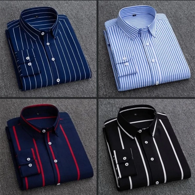 Men's full sleeves casual check shirt 4 pcs Combo (BLUE+SKY+NAVY+BLACK)