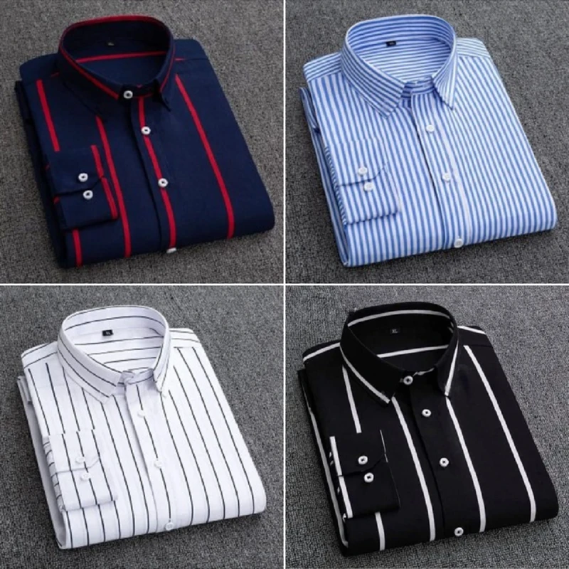 Men's full sleeves casual check shirt 4 pcs Combo ( NAVY BLUE+SKY+WHITE+BLACK)