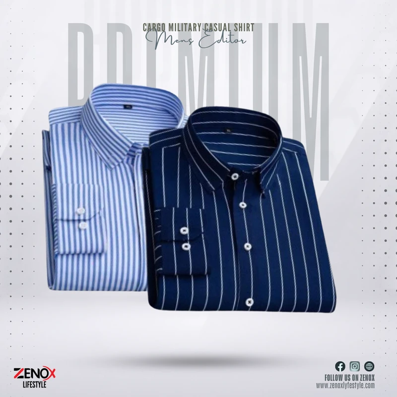 Premium Quality Luxurious check Shirt 2pcs Combo (BLUE+SKY)